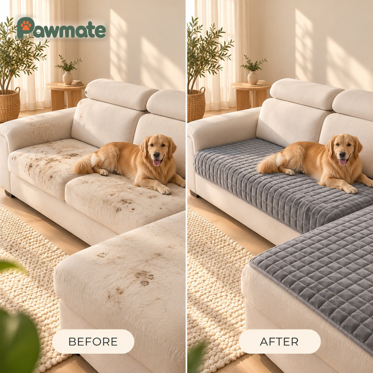 Pawmate® Cosy Non-slip Pet Sofa Cover